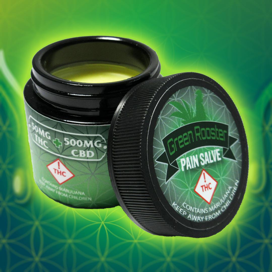 Green Rooster Topical 10:1 Pain Salve [2oz] (100mgTHC 1000mgCBD)