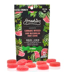 Smokiez - Multi-Piece SOUR Watermelon HYBRID Fruit Chews - 100mg THC