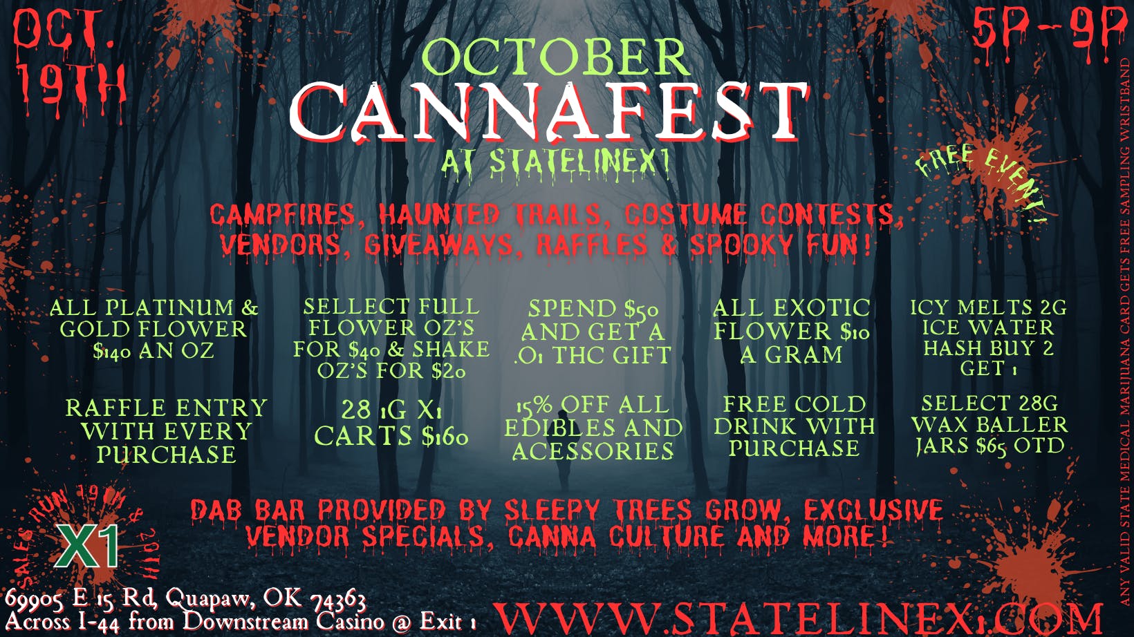 October Cannafest Event & Sales at Stateline X One Weedmaps