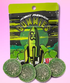 Robot Pharmer Edibles - Nano Gummy (10pc.) Pack - 1000mg - Lot #61 - Green Apple - 60g