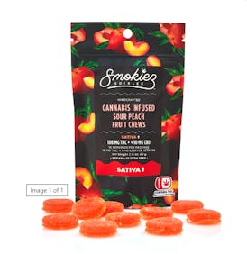 Smokiez Multi-Piece Peach SATIVA Fruit Chews - 250mg THC