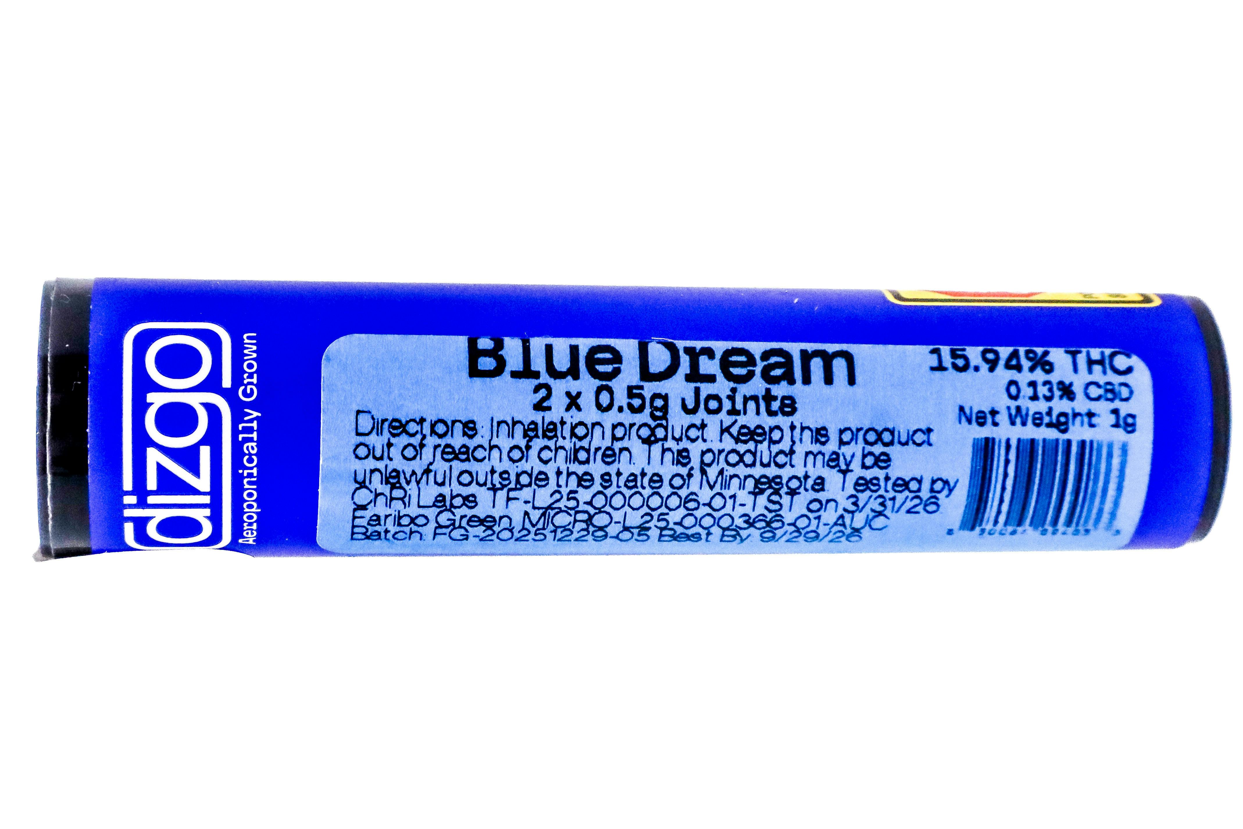 DZG Blue Dream Preroll 2pk 1g 2822471486 at Minnesota Canna