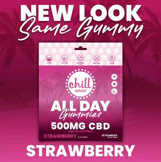 CBD | Strawberry All-Day Gummies | 500mg CBD | Chill Medicated