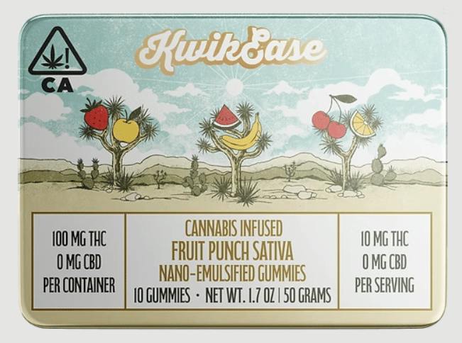 Manzanita Naturals - Kwik Ease Fruit Punch Gummies 100mg - Gummy