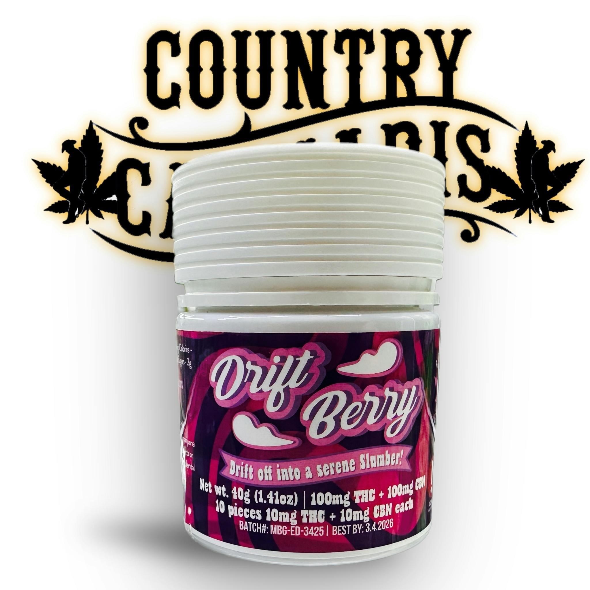 Country Cannabis - Drift Berry 1:1 CBN:THC 100mg by Country Cannabis