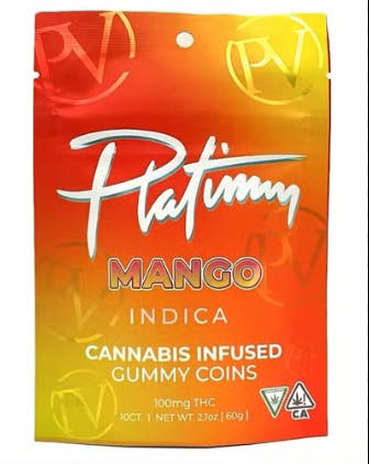 MANGO GUMMY COINS 100MG
