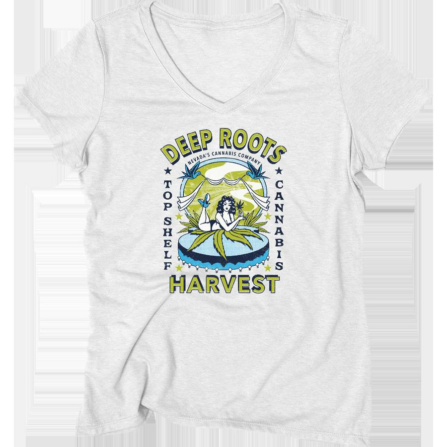 Pin-Up S/S V-Neck White Tee - Medium