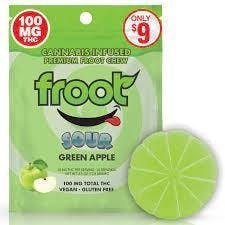 Froot Sour Green Apple Gummy - 100mg Single Cut-to-dose