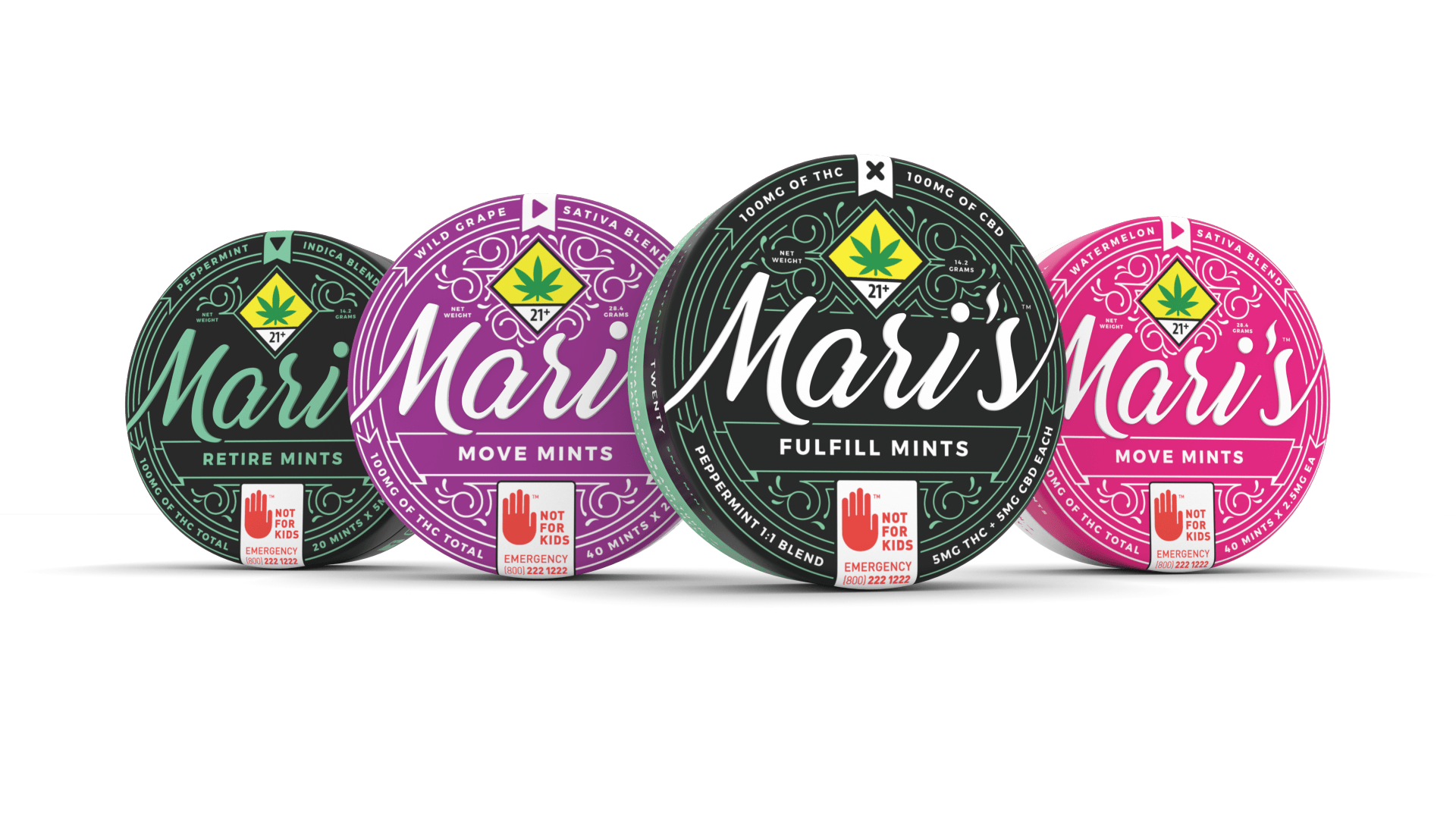 Mari's - Raspberry Retire Mints - 100mg THC - 1oz