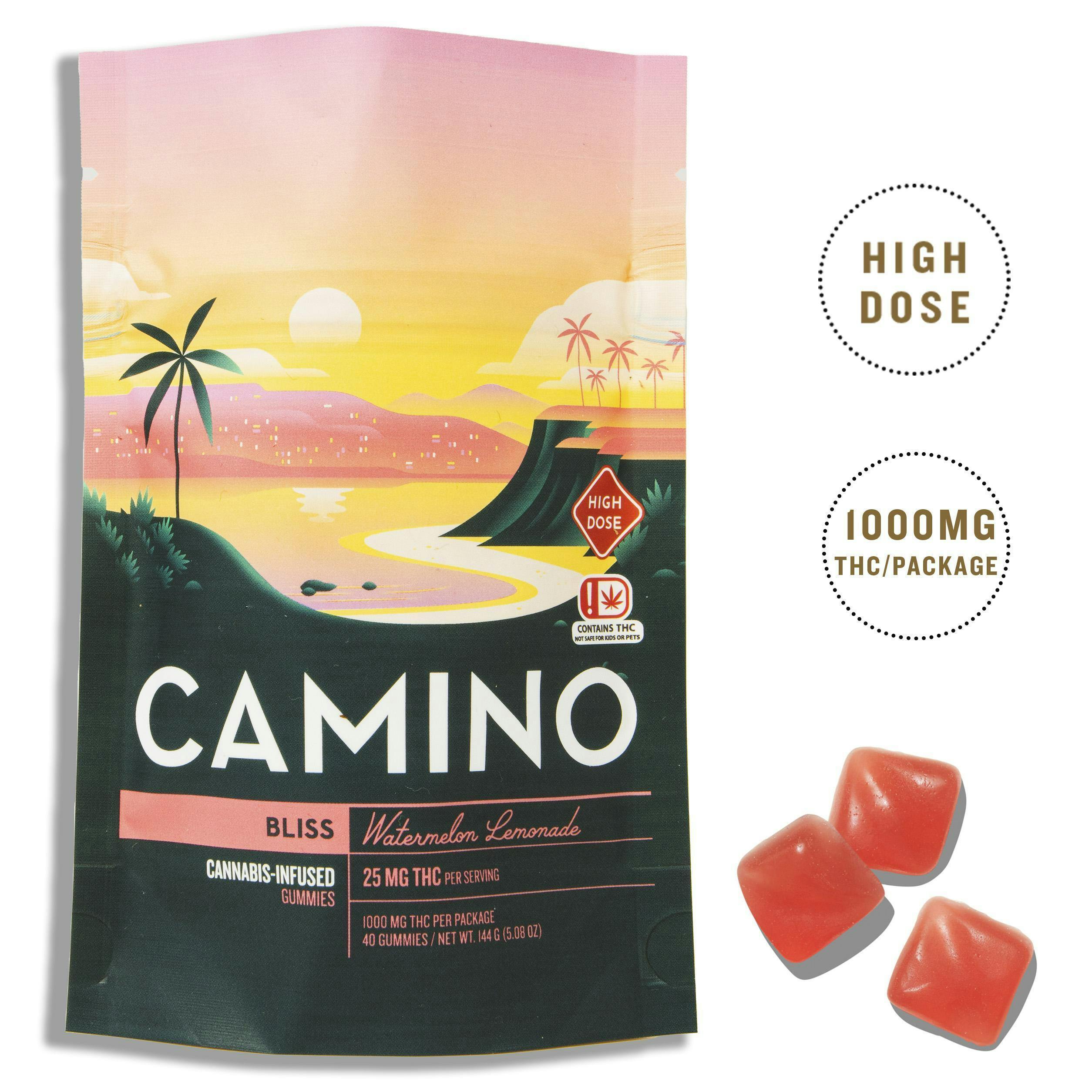 Kiva Camino Gummies MS - Watermelon Lemonade 1000mg