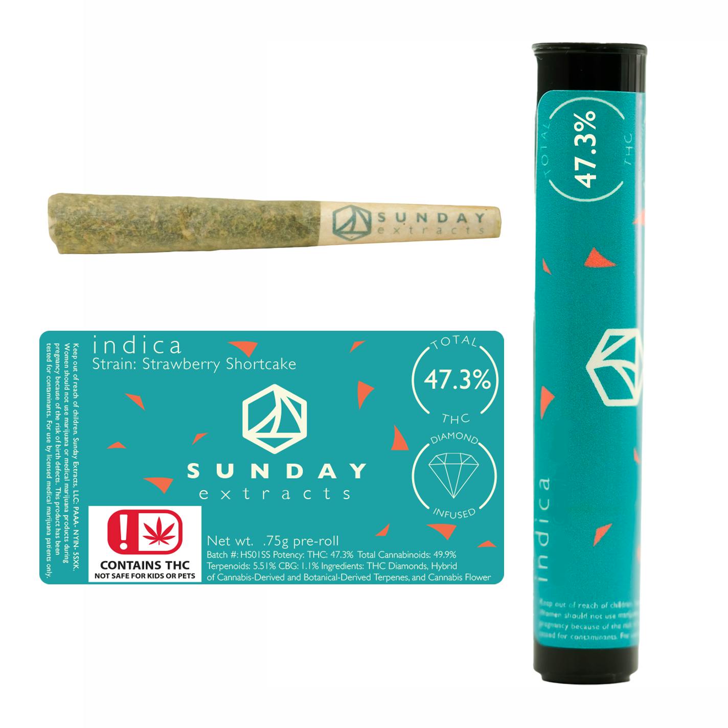 Sunday Singles Infused Preroll - Strawberry Shortcake .75g