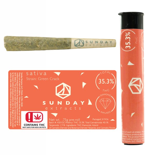 Sunday Singles Infused Preroll - Green Crack .75g