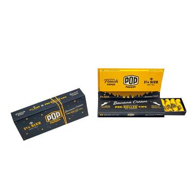 Rolling Papers + Flavoured Tips - 11/4" - Banana Cream