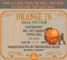 Brookfield Buds- Orange 76 Electro-Static Dry Sift Hash | 2g