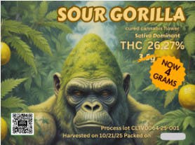 Lukas Greene- Sour Gorilla | 4g Flower 26.27% THC