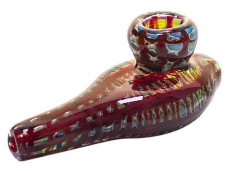 4" Hand Pipe - 4" Crimson Glass