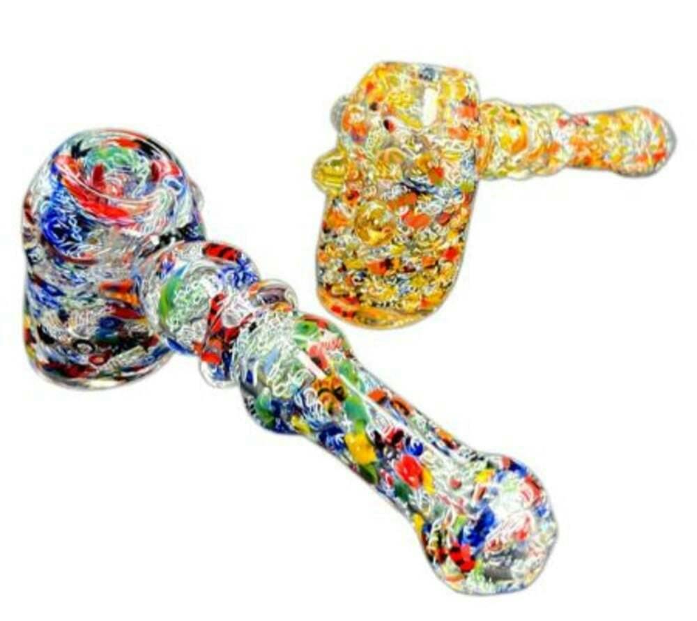 High Mountain Imports 7 inch Twisted Color Art Heavy Hammer Bubbler Glas Water Pipe EACH