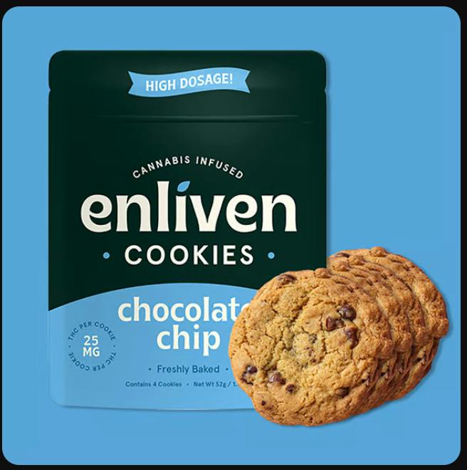 Enliven | Chocolate Chip Cookies - 4pk | Edible