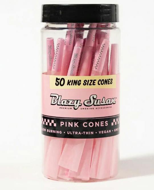 Blazy Susan Pink Pre-Rolled Cones | 50ct Jar | King Size Slim