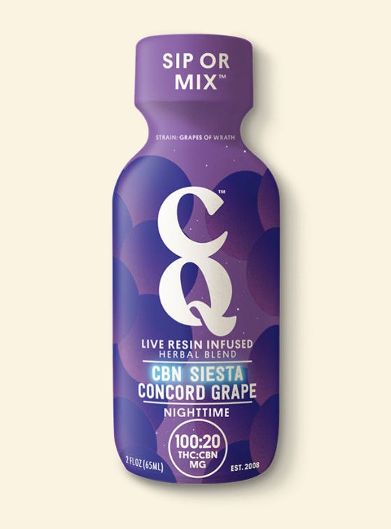 CQ | Concord Grape Siesta LLR 2.2oz Shot 1:1 THC:CBN | Edible at NOBO