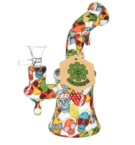 SeshGear All-Over Graphic Silicone Water Pipe | 6.5" | 14mm F at NOBO