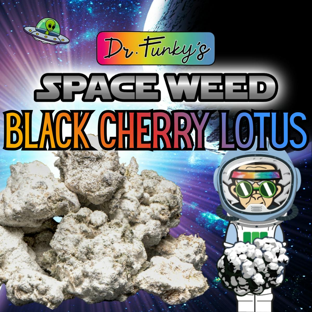 Dr Funkys Space Weed 3.5g Diamond Infused Flower Black Cherry Lotus