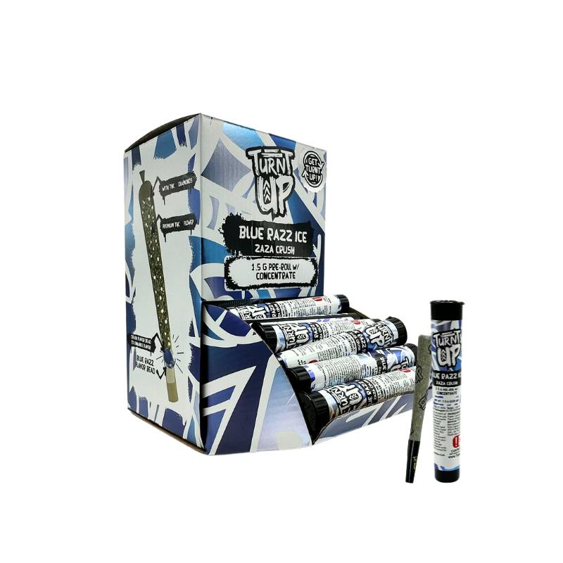Turnt Up Blue Razz Ice 1.5g Infused Preroll (crushable filter)