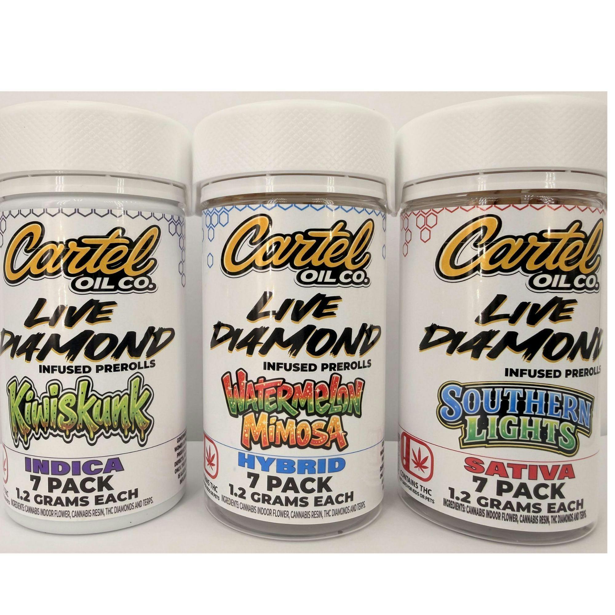 Cartel Oil Co Orange Orbit 7pk of 1.2g (8.4g total) Live Diamond Infused Prerolls (3 PER TRANSAC...