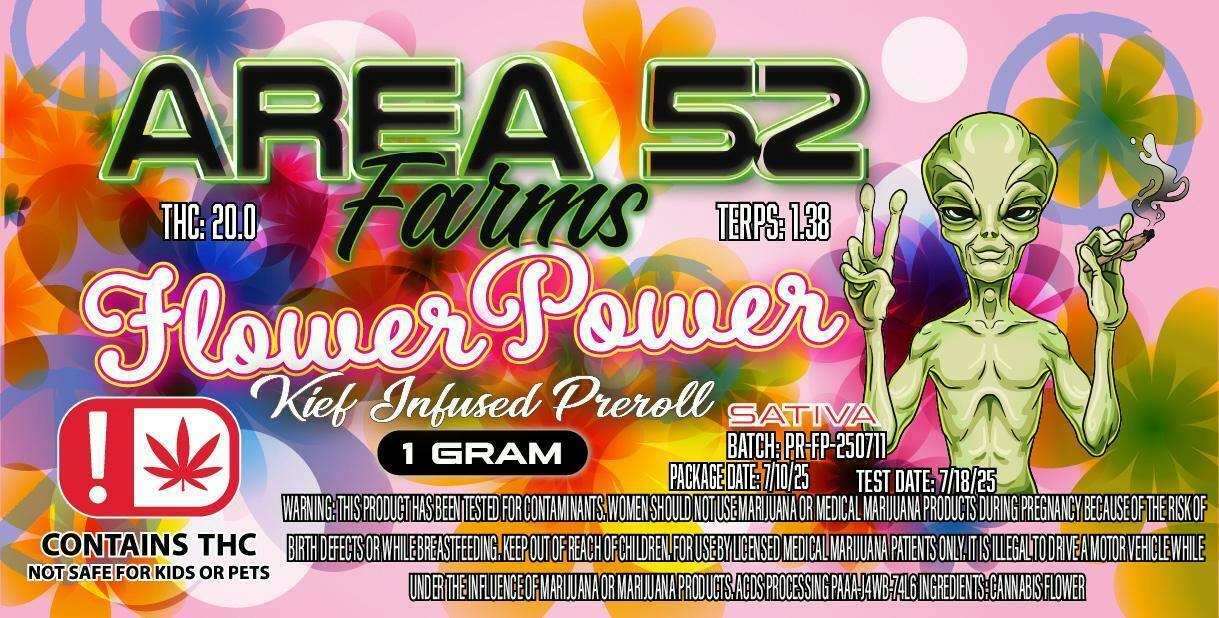 $2 Area 52 Flower Power 1g Preroll $2