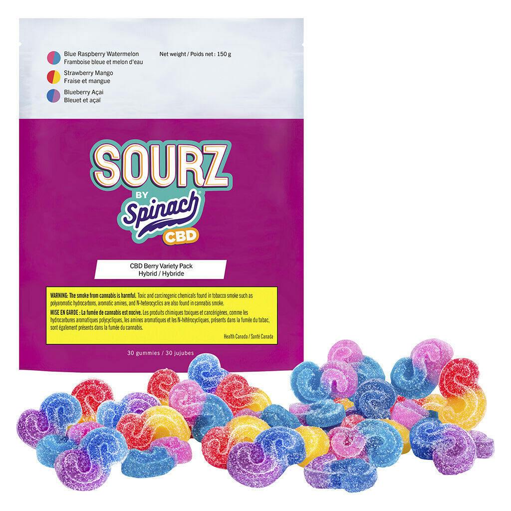 SOURZ by Spinach CBD Berry Variety Pack 30 Pack