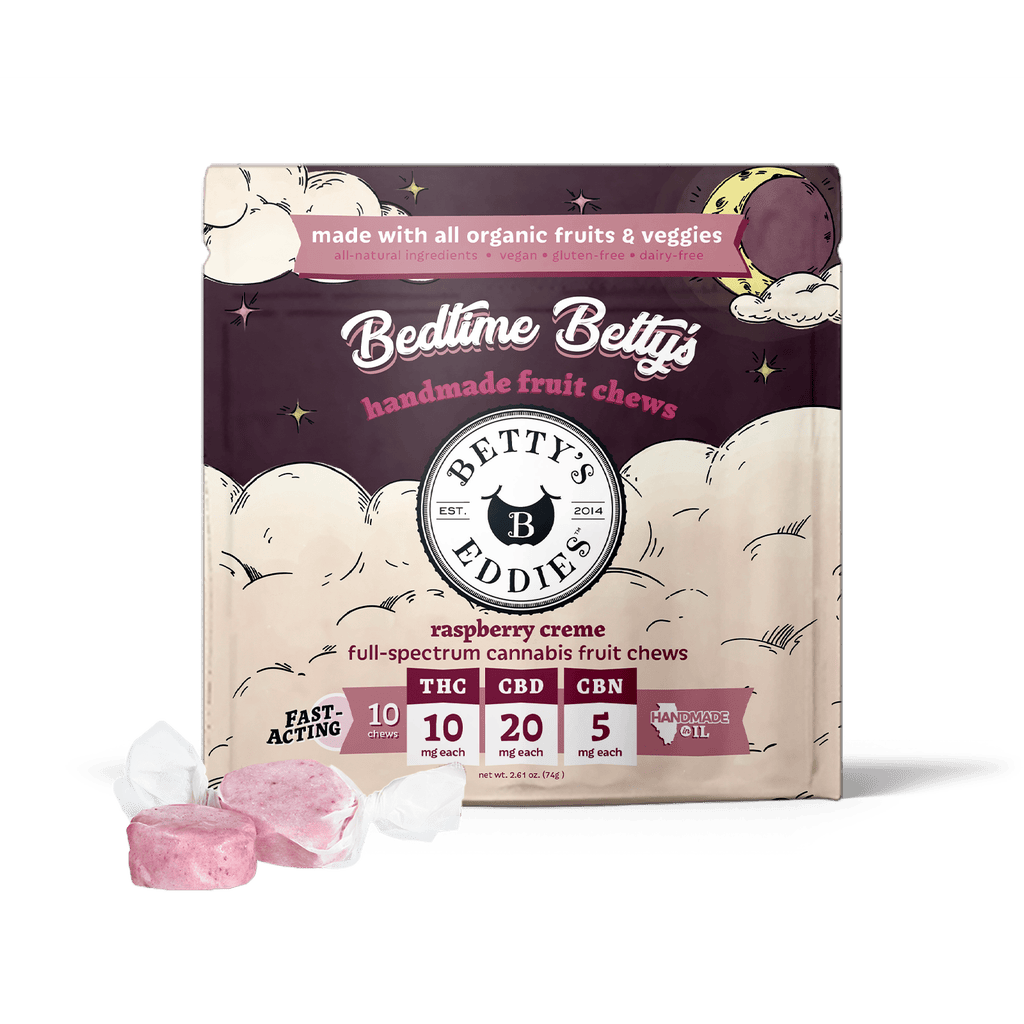 Betty's Eddies Bedtime Betty's Raspberry Creme Ratioed Fruit Chew 10mg ea | 10-Pack