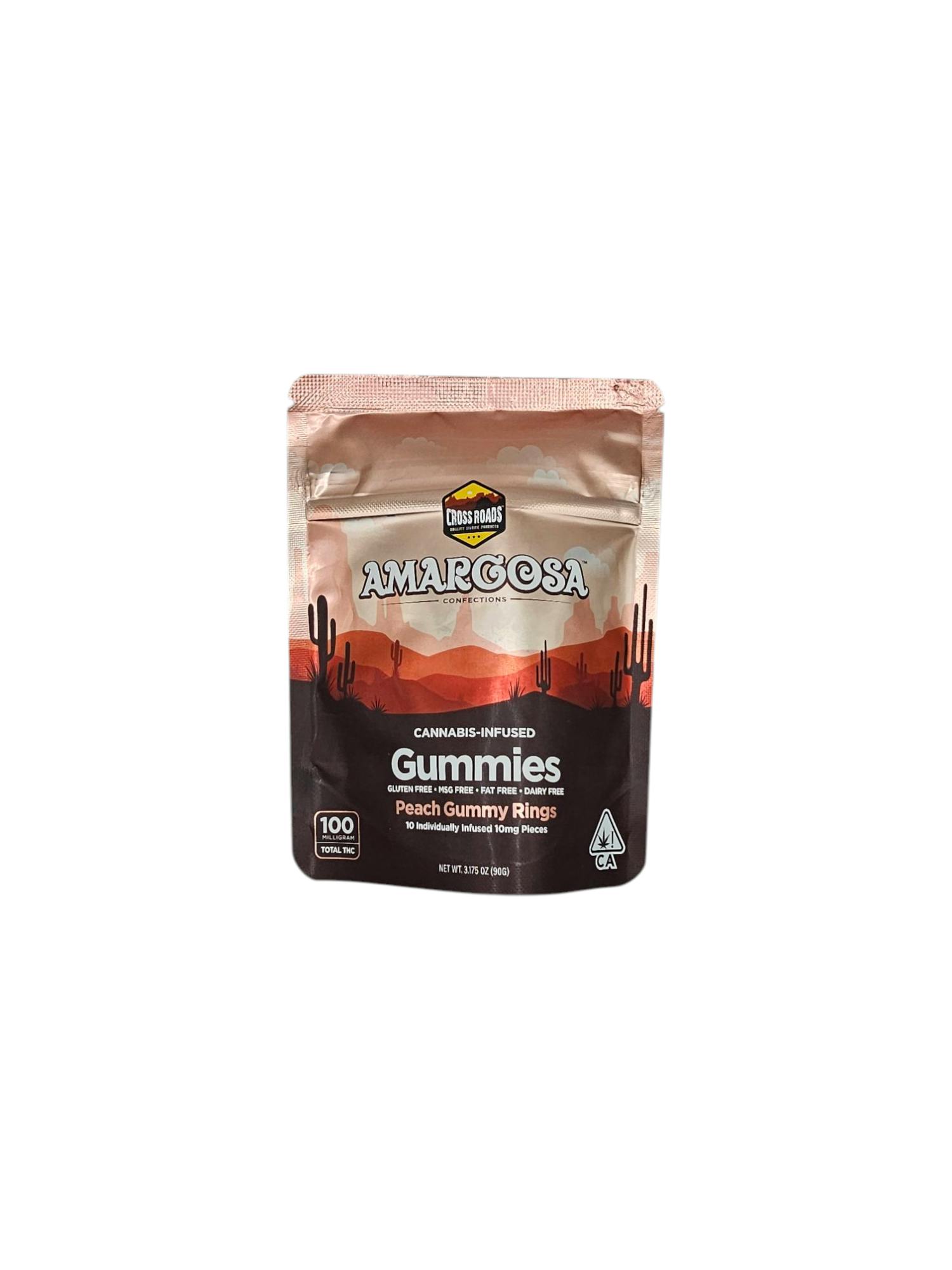 PEACH GUMMY RINGS 100MG THC