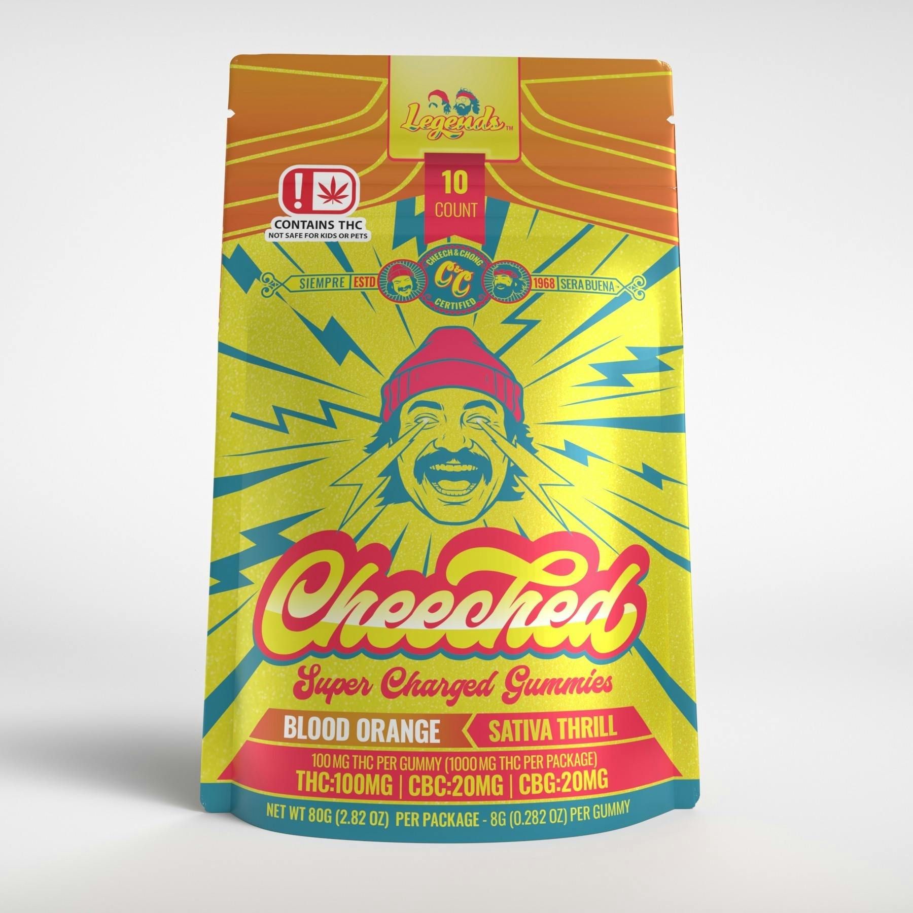 Cheech & Chong - Blood Orange - Cheeched High Dose Sativa 1000mg Gummies