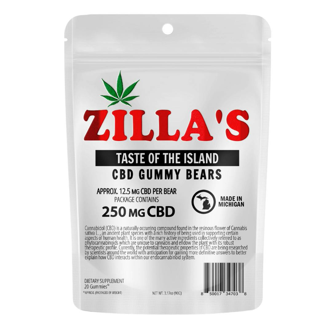 Zilla's - CBD Gummies - (250mg) - **TASTE OF THE ISLAND**