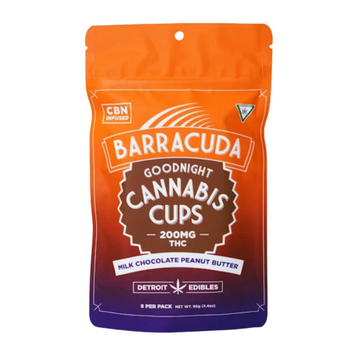 Barracuda Cups | 4:1 THC:CBN Peanut Butter Milk Chocolate | 200mg | 8ct