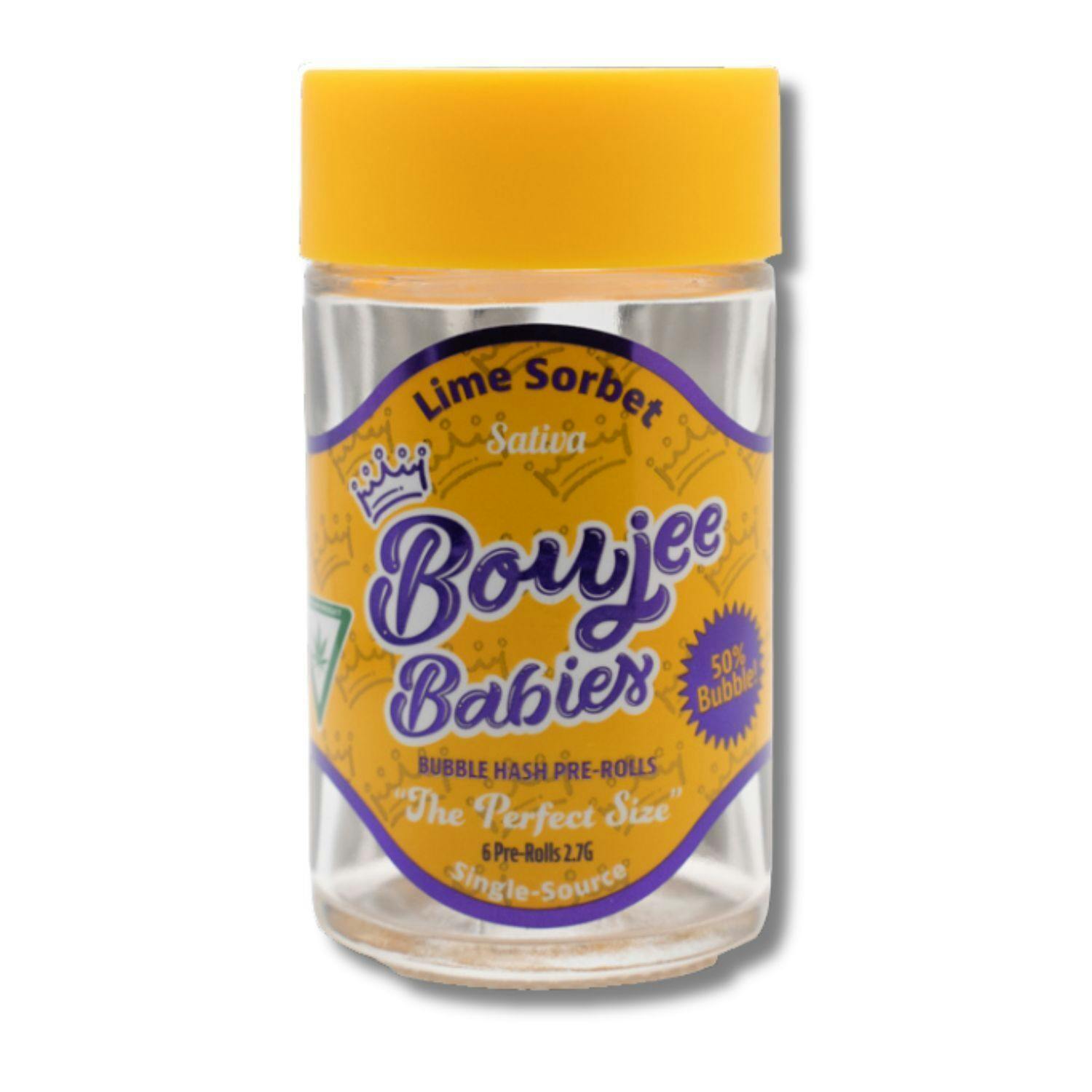 Boujee Babies - 6pk .45g Bubble Hash Infused Prerolls - (2.7g) - Sativa - **LIME SORBET**