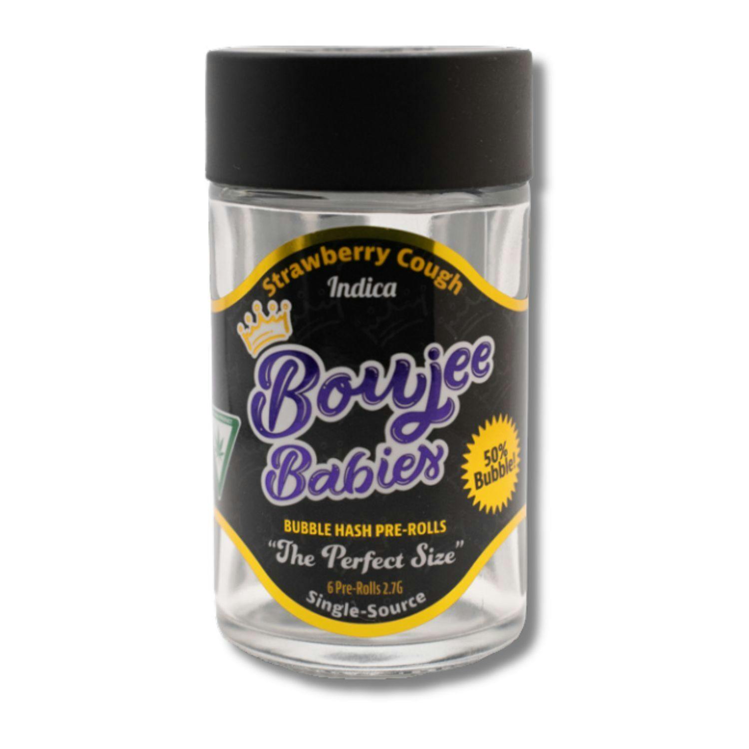 Boujee Babies - 6pk .45g Bubble Hash Infused Prerolls - (2.7g) - Indica - **STRAWBERRY COUGH**