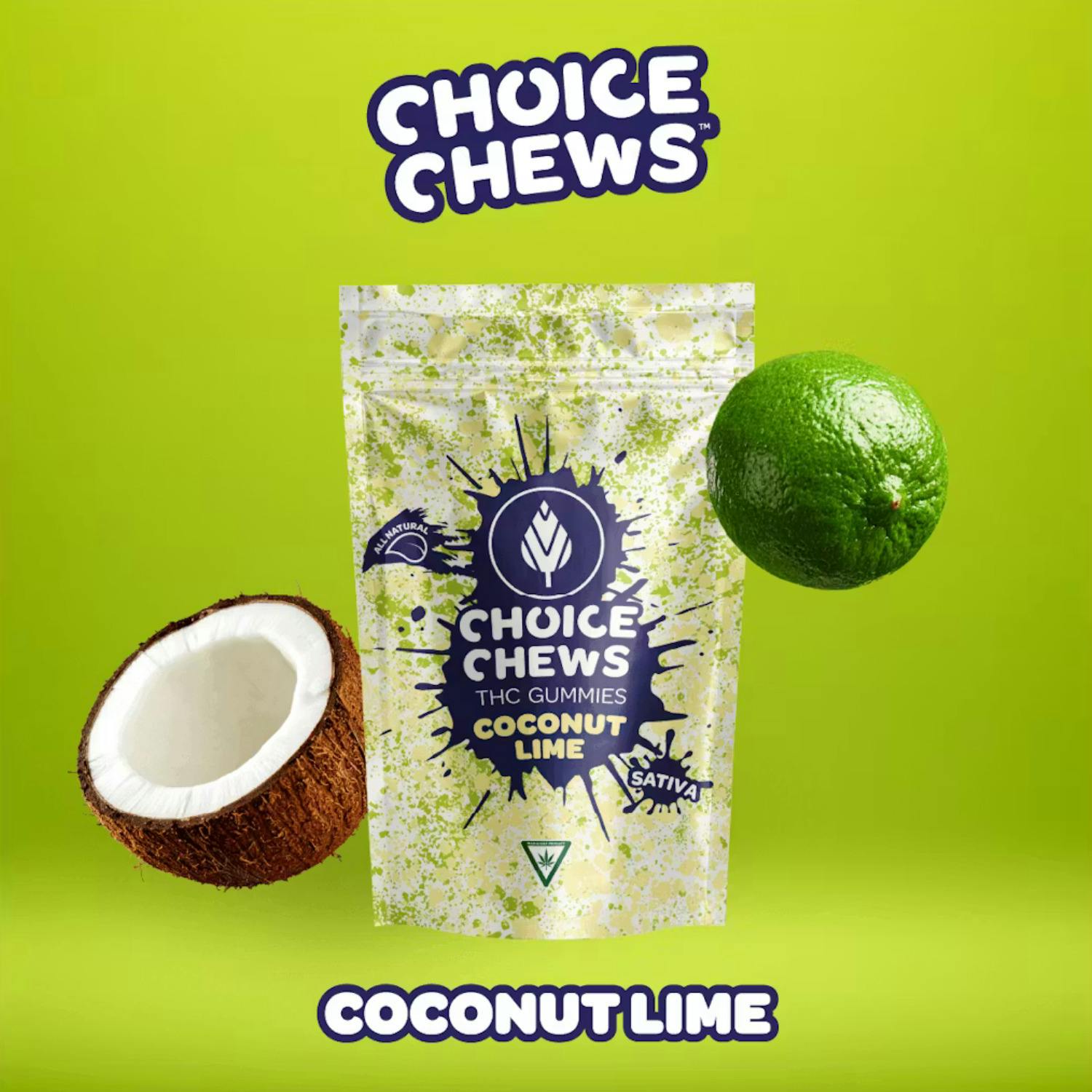 Choice - Gummies - (200mg) - Sativa - **COCONUT LIME** (5/$20)