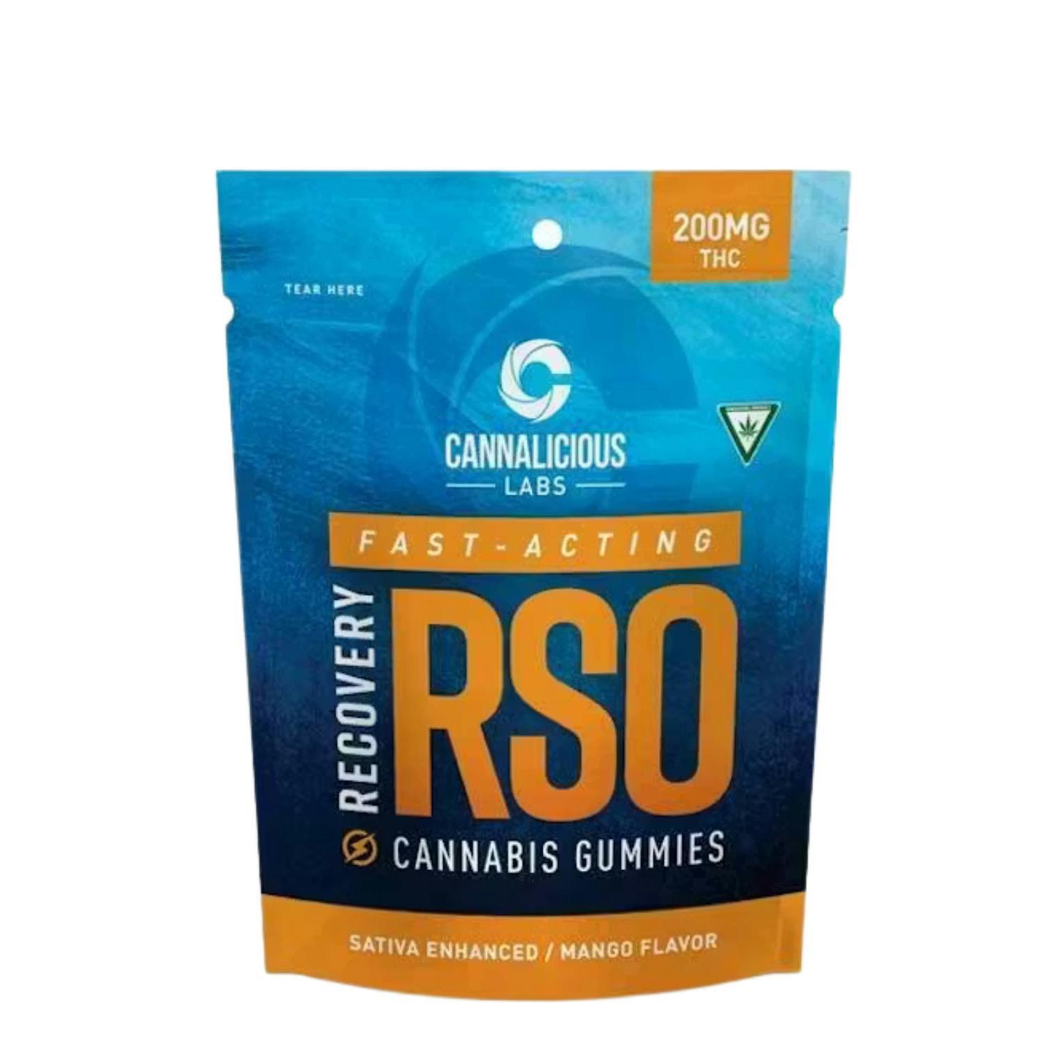 Cannalicious Labs - RSO Gummies Recovery - (200mg) - Sativa - **MANGO** (2/$30)