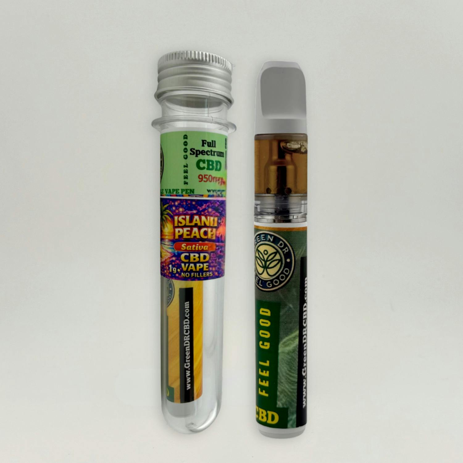 Green Dr. - CBD Disposable Vape - (950mg) - Sativa - **ISLAND PEACH**