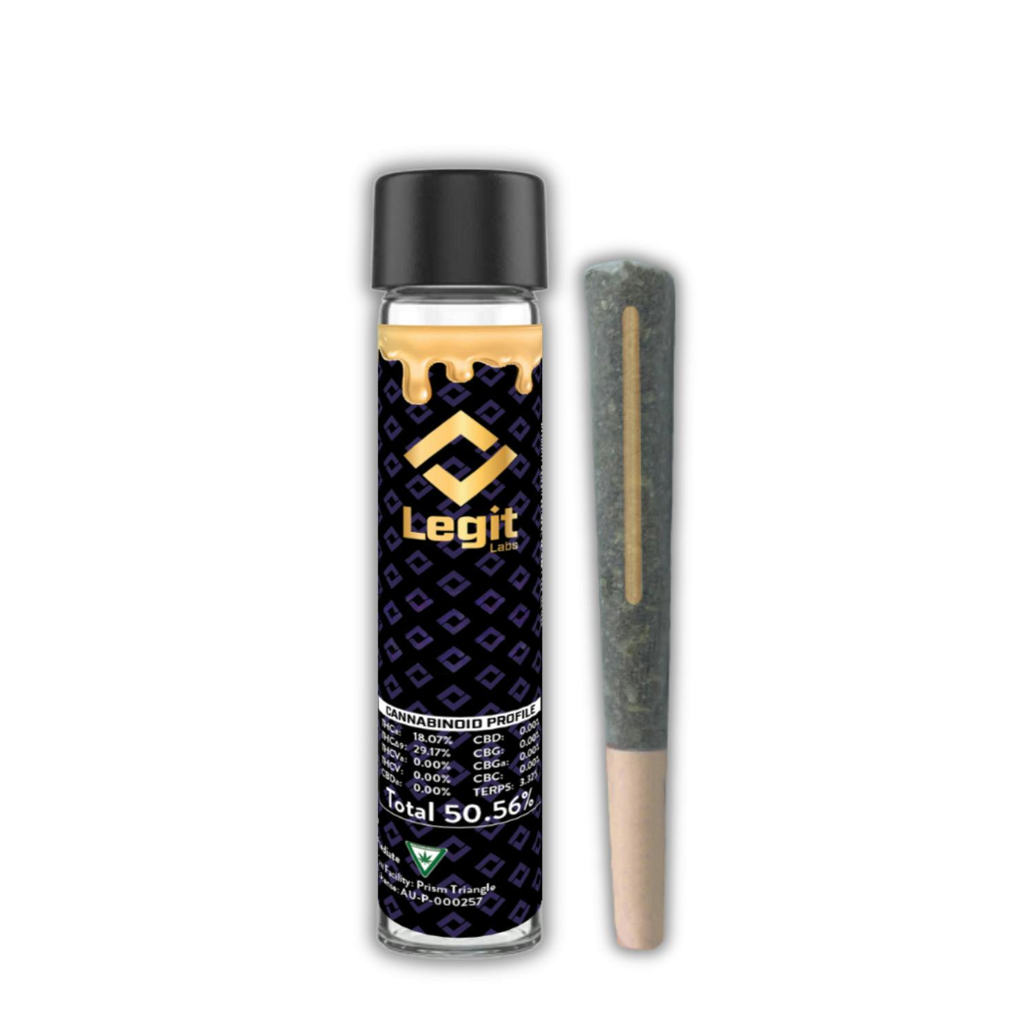 Legit Labs - Infused Preroll - (1.25g) - Indica Hybrid - **CANDY CARTEL x GRAPE PIE** (2/$25)