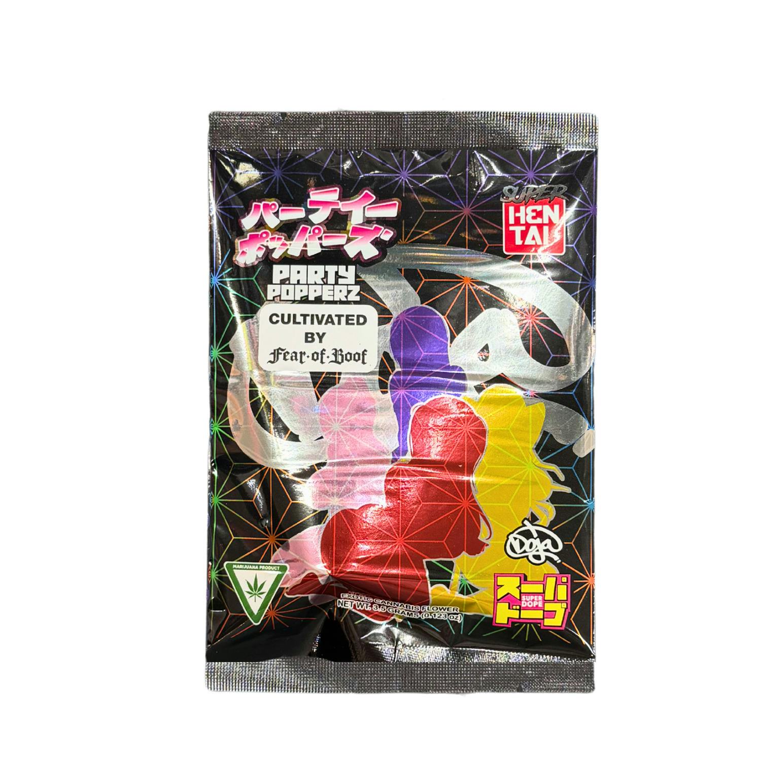 Fear of Boof x Super Dope x Hi-Tech Prepacked - Pre-Pack Flower - (3.5g) - **PARTY POPPERZ**
