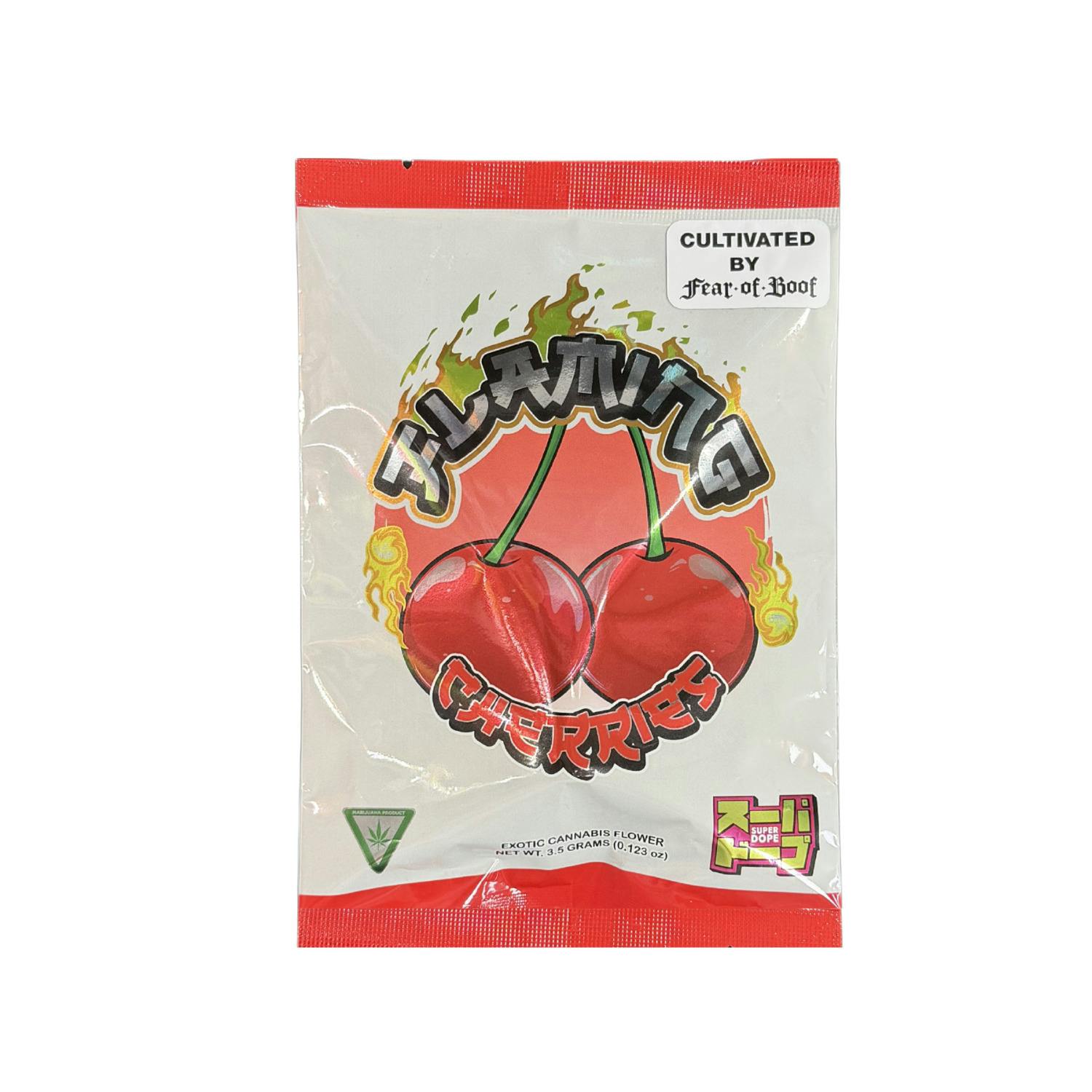 Fear of Boof x Super Dope x Hi-Tech Prepacked - Pre-Pack Flower - (3.5g) - **FLAMING CHERRIES**