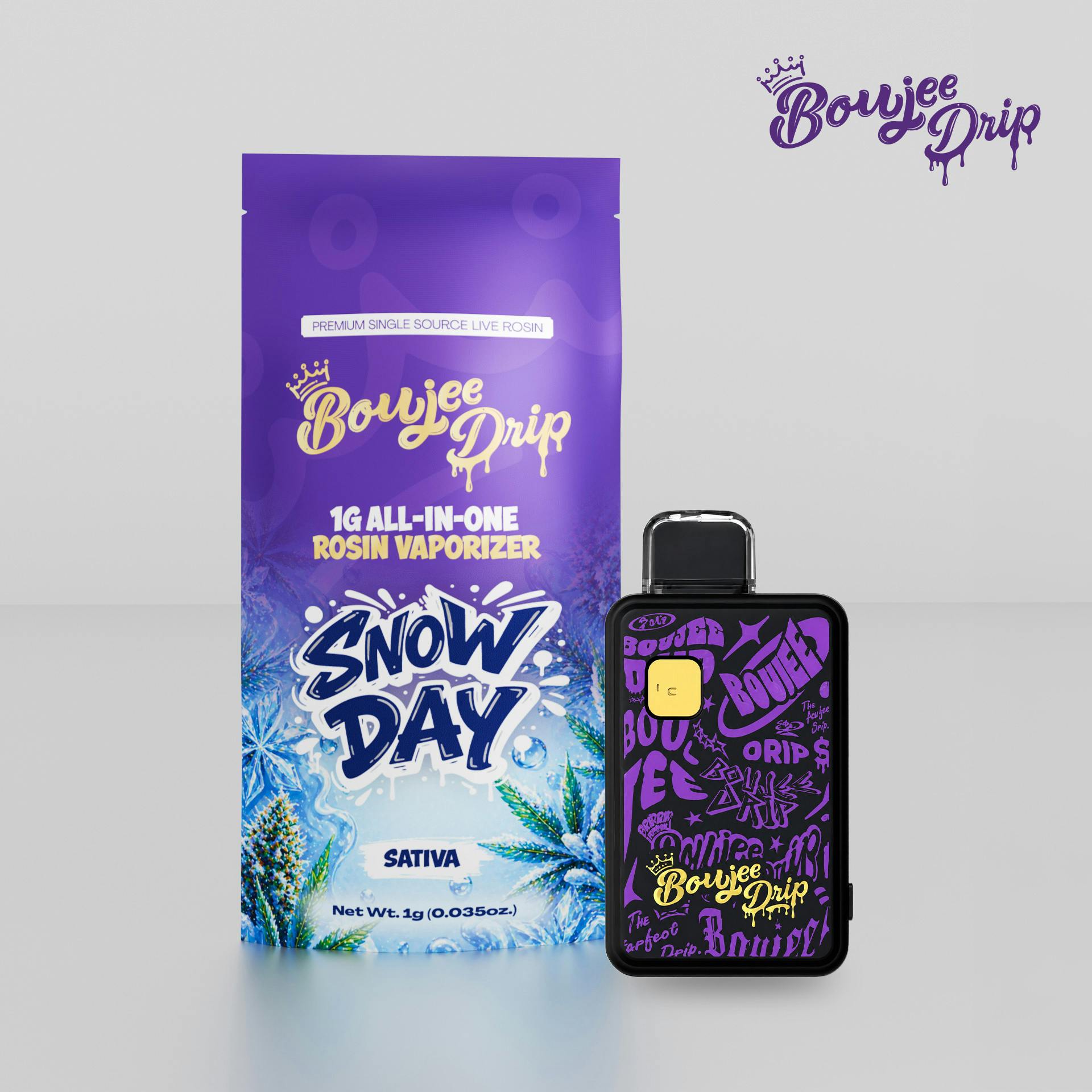 Boujee Drip - Live Rosin Disposable - (1g) - Sativa - **SNOW DAY** (2/$40)