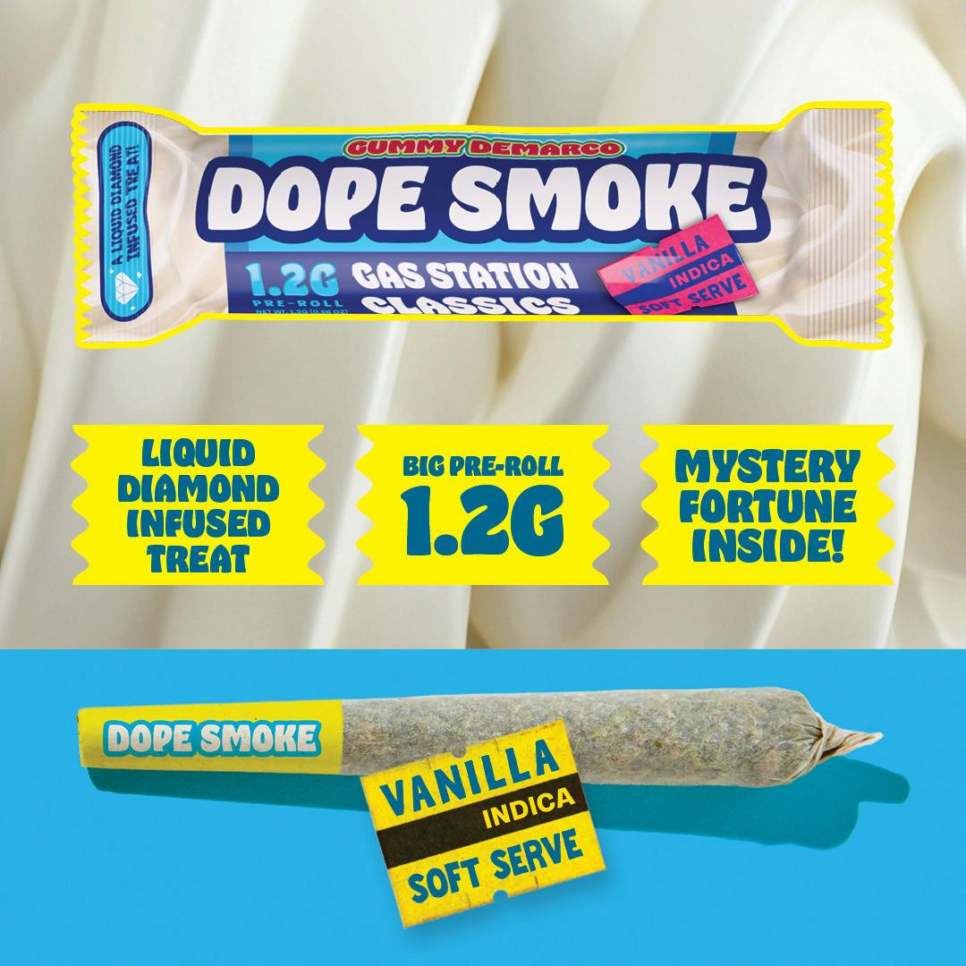Dope Smokes - Liquid Diamonds Infused Preroll - (1.2g) - Indica - **VANILLA SOFT SERVE** (3/$9)
