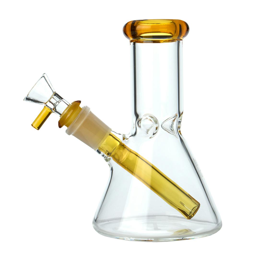 Human Grade - 9" Beaker - (14mm) - **CLEAR/YELLOW**