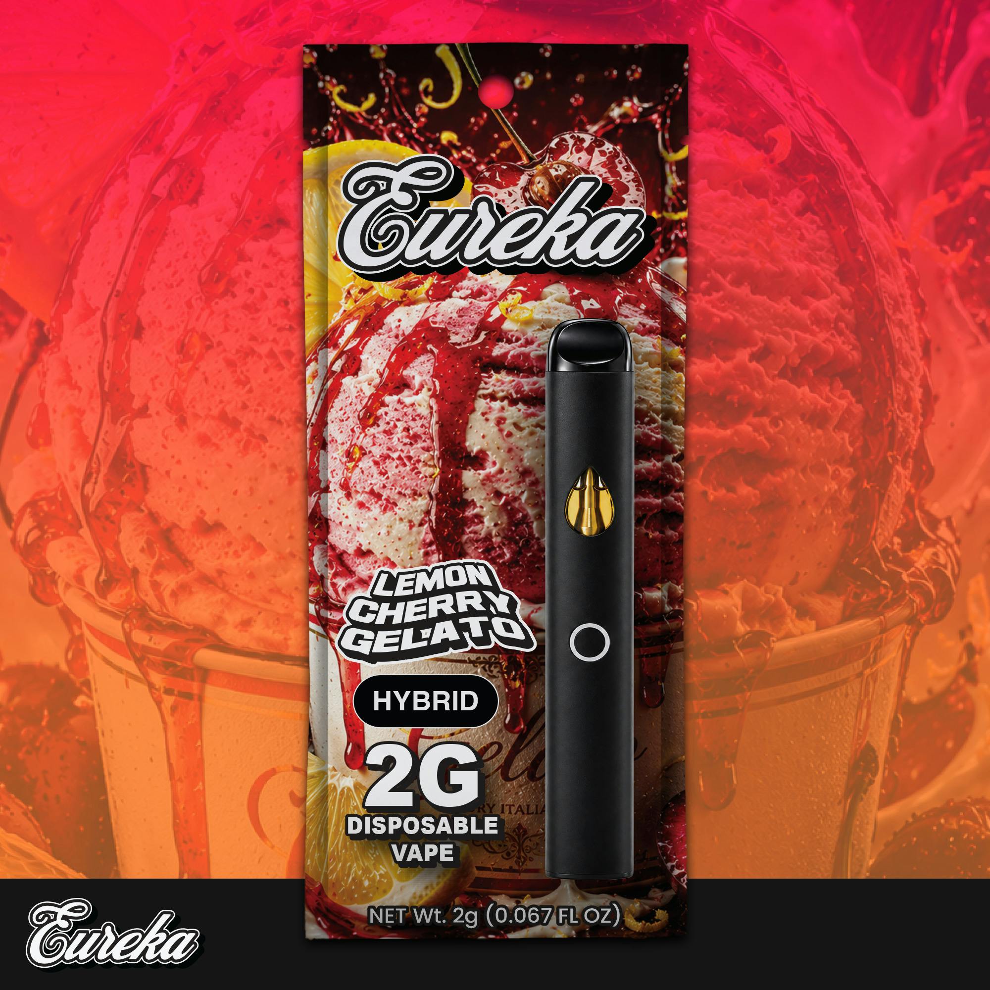 Eureka - Disposable Vape - (2g) - Hybrid - **LEMON CHERRY GELATO** (2/$24)