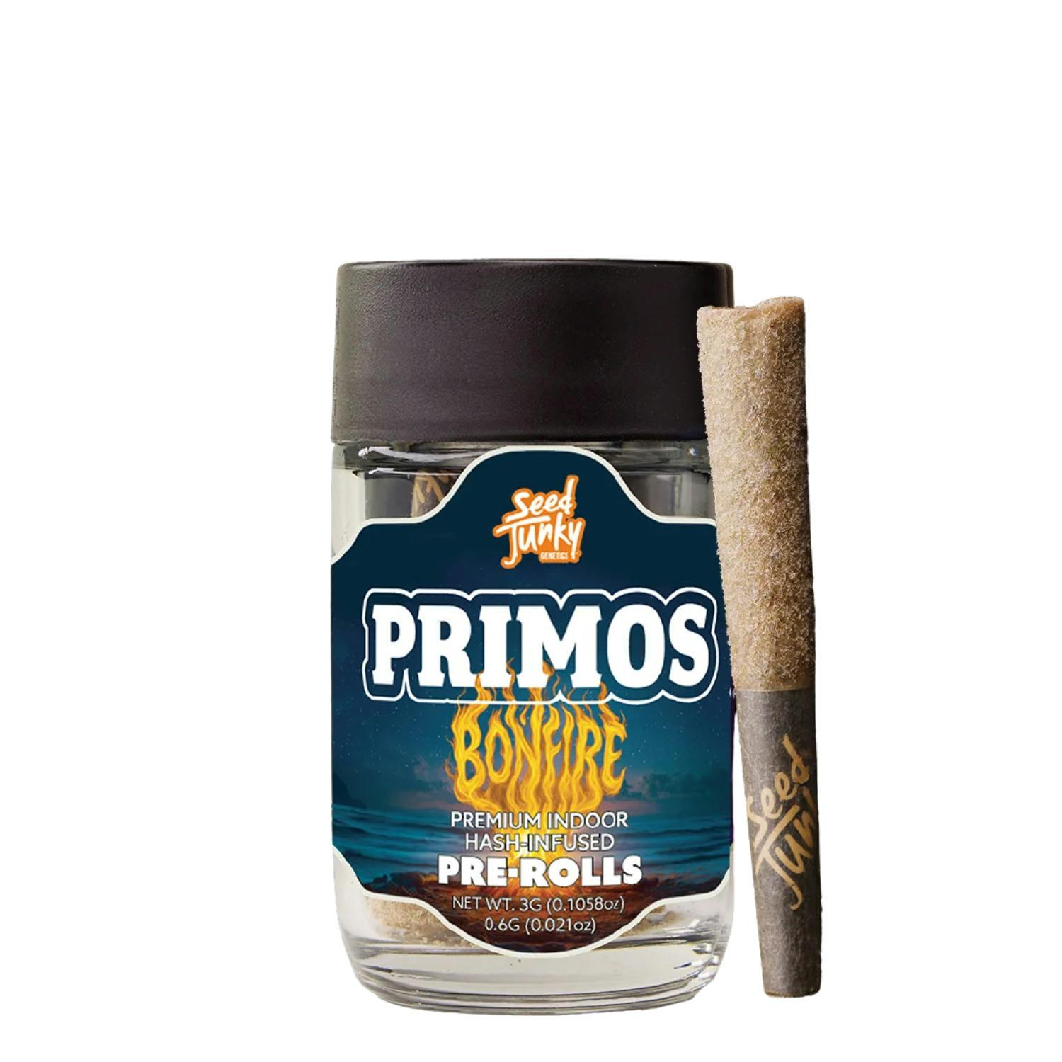 Primos - 5pk .6g Bubble Hash Infused Prerolls - (3g) - **BONFIRE** (3/$100)