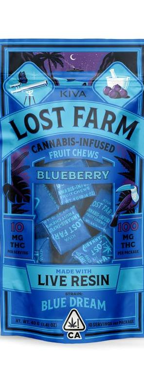 Blueberry 'Blue Dream' Live Resin Chews | 100mg | 10ct | 10mg/ea