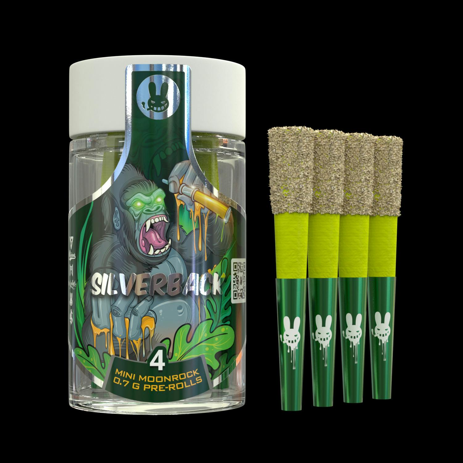Dr. Zodiak's Moonrock Infused Preroll .7g (4pk) - Silverback Gorilla